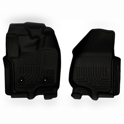 Husky Liners WeatherBeater Front Row Floor Liners - Black, Crew & Extended Cab | 2012-2016 Ford F350 Super Duty - Stateside Performance - Floor Mats - Rubber - Husky Liners - Husky Liners WeatherBeater Front Row Floor Liners - Black, Crew & Extended Cab | 2012-2016 Ford F350 Super Duty