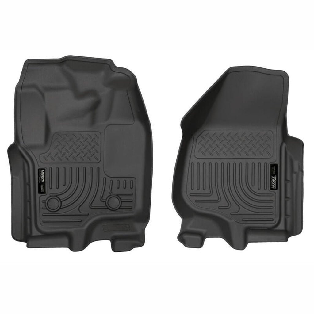Husky Liners WeatherBeater Front Row Floor Liners - Black, Crew & Extended Cab | 2012-2016 Ford F350 Super Duty - Stateside Performance - Floor Mats - Rubber - Husky Liners - Husky Liners WeatherBeater Front Row Floor Liners - Black, Crew & Extended Cab | 2012-2016 Ford F350 Super Duty