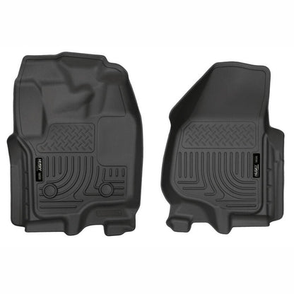 Husky Liners WeatherBeater Front Row Floor Liners - Black, Crew & Extended Cab | 2012-2016 Ford F350 Super Duty - Stateside Performance - Floor Mats - Rubber - Husky Liners - Husky Liners WeatherBeater Front Row Floor Liners - Black, Crew & Extended Cab | 2012-2016 Ford F350 Super Duty