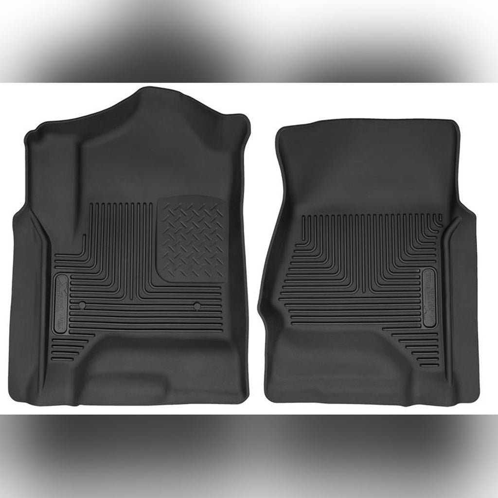 Husky Liners X-Act Contour Front Floor Liners - Black | 2015-2019 Chevy Silverado 3500HD - Stateside Performance - Floor Mats - Rubber - Husky Liners - Husky Liners X-Act Contour Front Floor Liners - Black | 2015-2019 Chevy Silverado 3500HD