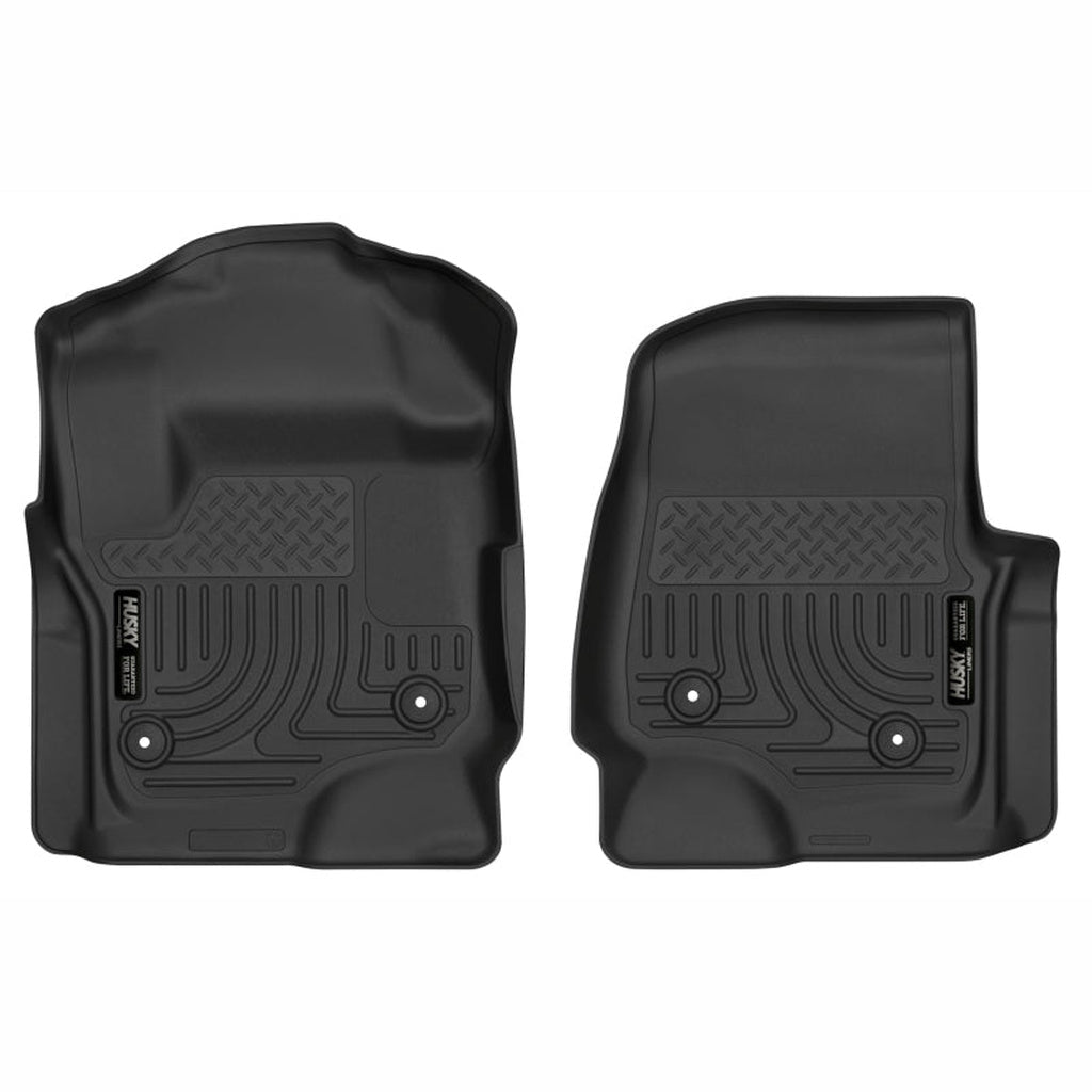 Husky Liners X-Act Contour Front Floor Liners - Black, Crew Cab | 2023-2026 Ford F350 Super Duty - Stateside Performance - Floor Mats - Rubber - Husky Liners - Husky Liners X-Act Contour Front Floor Liners - Black, Crew Cab | 2023-2026 Ford F350 Super Duty