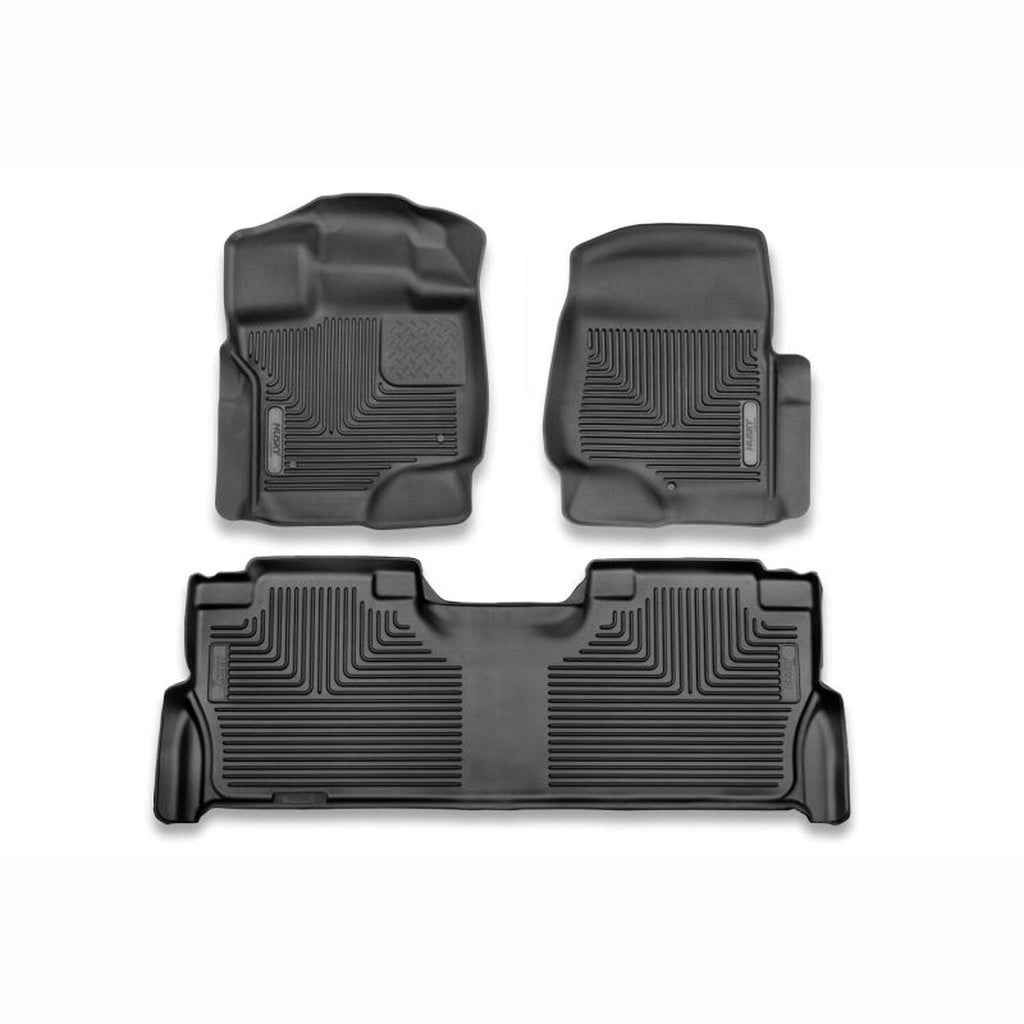 Husky Liners X - Act Contour Front & Second Row Floor Liners - Black | 2021 - 2025 Ford F150 - Stateside Performance - Floor Mats - Rubber - Husky Liners - Husky Liners X - Act Contour Front & Second Row Floor Liners - Black | 2021 - 2025 Ford F150