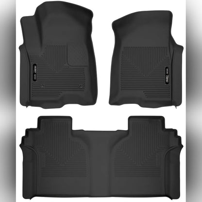 Husky Liners X-Act Contour Front & Second Seat Floor Liners | 2019 Chevy Silverado 3500HD Crew Cab - Stateside Performance - Floor Mats - Rubber - Husky Liners - Husky Liners X-Act Contour Front & Second Seat Floor Liners | 2019 Chevy Silverado 3500HD Crew Cab