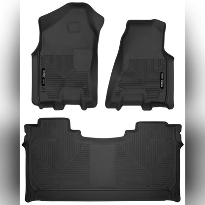 Husky Liners X - Act Contour Front & Second Seat Floor Liners - Black | 2019 - 2024 Ram 1500 - Stateside Performance - Floor Mats - Rubber - Husky Liners - Husky Liners X - Act Contour Front & Second Seat Floor Liners - Black | 2019 - 2024 Ram 1500