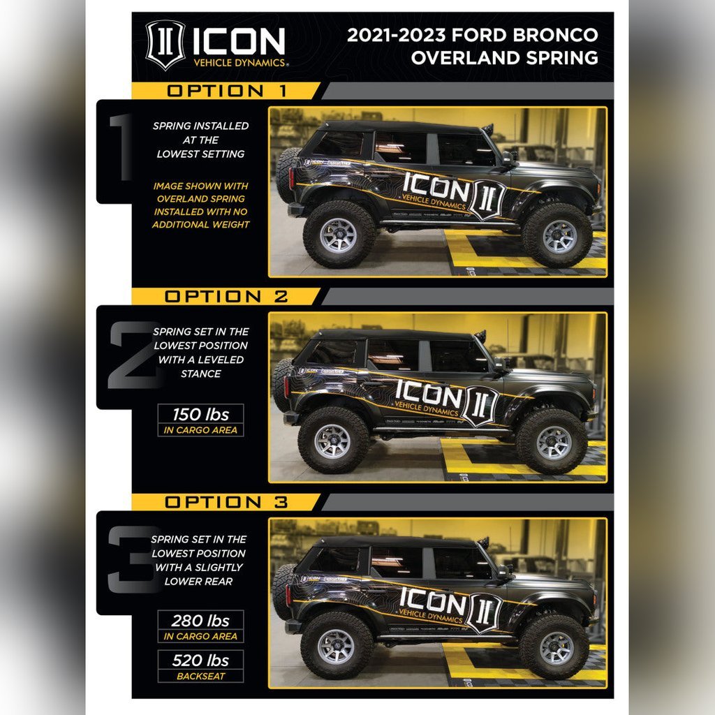 ICON 2.5 VS IR Rear Coilover Kit Heavy Rate Spring | 2021-2023 Ford Bronco - Stateside Performance - Coilovers - ICON - ICON 2.5 VS IR Rear Coilover Kit Heavy Rate Spring | 2021-2023 Ford Bronco