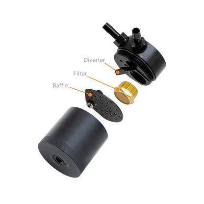 Mishimoto 2.3L Baffled Oil Catch Can PCV Side - Black | 2021-2024 Ford Bronco - Stateside Performance - Oil Catch Cans - Mishimoto - Mishimoto 2.3L Baffled Oil Catch Can PCV Side - Black | 2021-2024 Ford Bronco