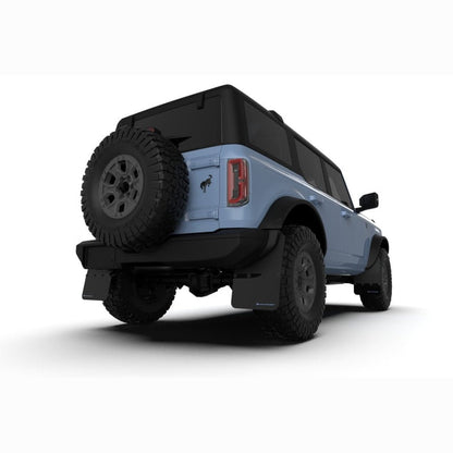 Rally Armor UR Mud Flaps - Black with Orange Logo | 2021 - 2025 Ford Bronco - Stateside Performance - Mud Flaps - Rally Armor - Rally Armor UR Mud Flaps - Black with Orange Logo | 2021 - 2025 Ford Bronco
