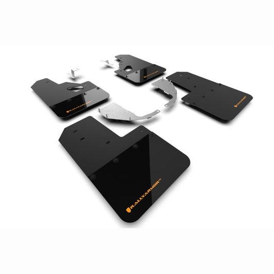 Rally Armor UR Mud Flaps - Black with Orange Logo | 2021 - 2025 Ford Bronco - Stateside Performance - Mud Flaps - Rally Armor - Rally Armor UR Mud Flaps - Black with Orange Logo | 2021 - 2025 Ford Bronco