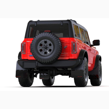 Rally Armor UR Mud Flaps - Black with Orange Logo | 2021 - 2025 Ford Bronco - Stateside Performance - Mud Flaps - Rally Armor - Rally Armor UR Mud Flaps - Black with Orange Logo | 2021 - 2025 Ford Bronco