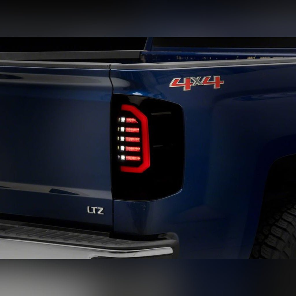 Raxiom Axial Series LED Tail Lights - Black Housing, Smoked Lens | 2015-2019 Chevy Silverado 3500HD - Stateside Performance - Tail Lights - Raxiom - Raxiom Axial Series LED Tail Lights - Black Housing, Smoked Lens | 2015-2019 Chevy Silverado 3500HD