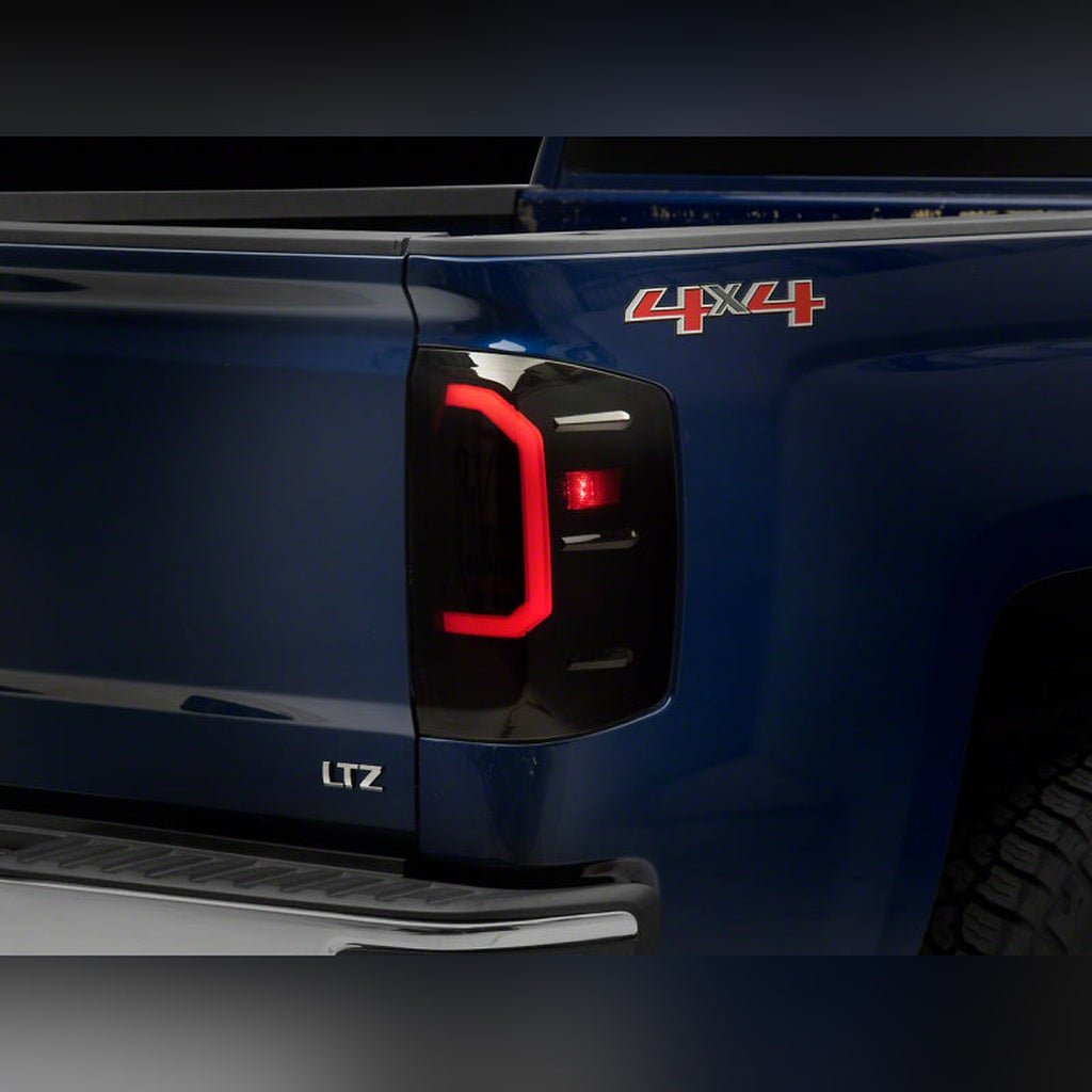 Raxiom Axial Series LED Tail Lights - Black Housing, Smoked Lens | 2015-2019 Chevy Silverado 3500HD - Stateside Performance - Tail Lights - Raxiom - Raxiom Axial Series LED Tail Lights - Black Housing, Smoked Lens | 2015-2019 Chevy Silverado 3500HD