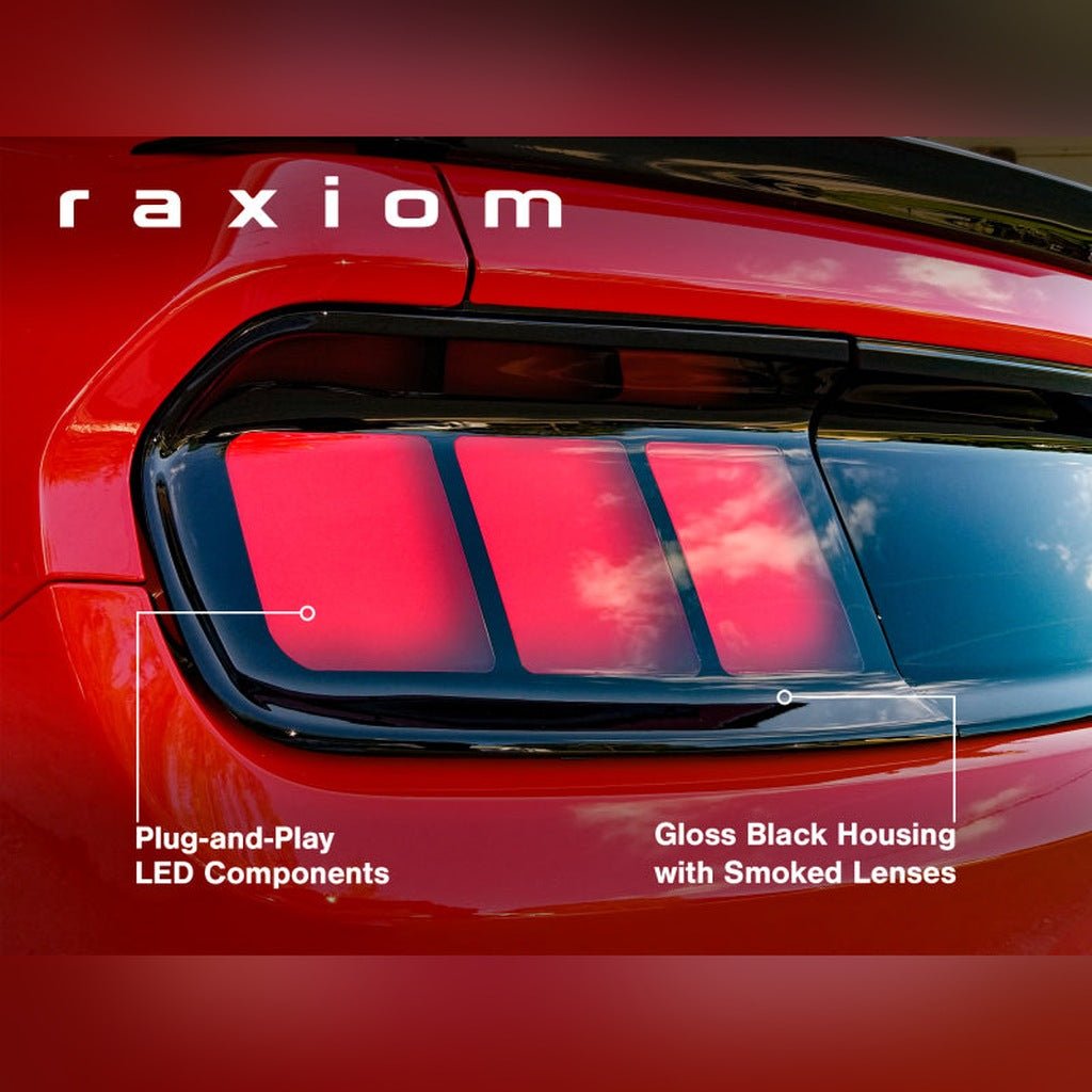 Raxiom Profile LED Tail Lights - Gloss Black Housing, Smoked Lens | 2018-2023 Ford Mustang - Stateside Performance - Tail Lights - Raxiom - Raxiom Profile LED Tail Lights - Gloss Black Housing, Smoked Lens | 2018-2023 Ford Mustang