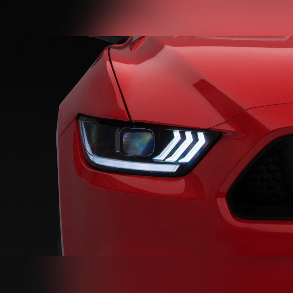 Raxiom Projector Headlights - Black Housing, Clear Lens, OEM HID Bulbs | 2018-2022 Ford Mustang - Stateside Performance - Headlights - Raxiom - Raxiom Projector Headlights - Black Housing, Clear Lens, OEM HID Bulbs | 2018-2022 Ford Mustang