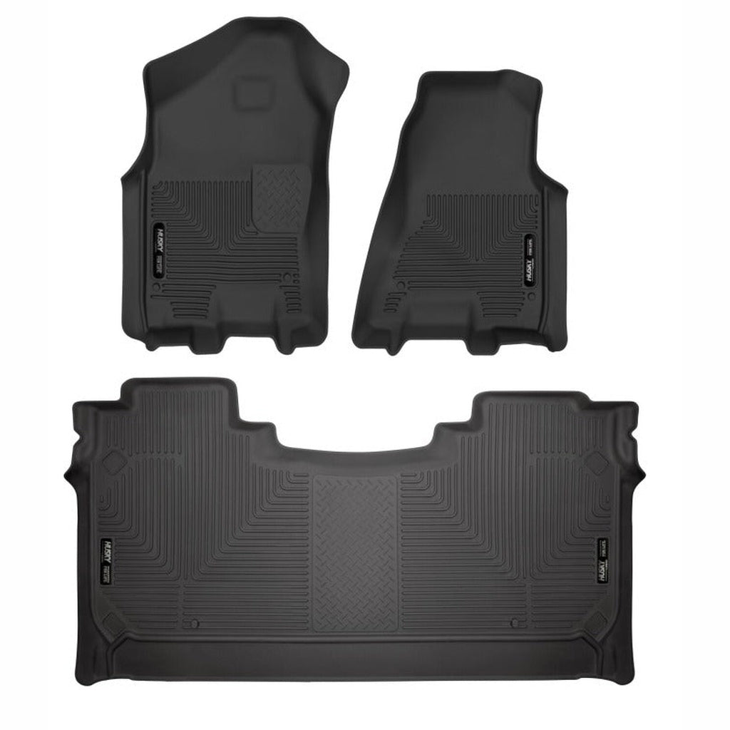 Husky Liners Weatherbeater Front & 2nd Seat Floor Liners - Black, Crew Cab | 2021-2024 Ram 1500 TRX