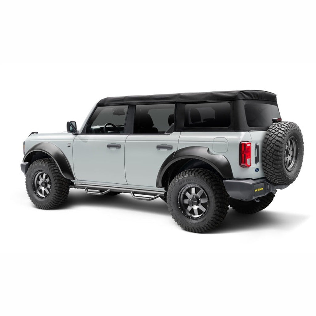 N-Fab Nerf Step Wheel-to-Wheel Side Steps - 3 in SRW, Textured Black, 4 Door | 2021-2025 Ford Bronco