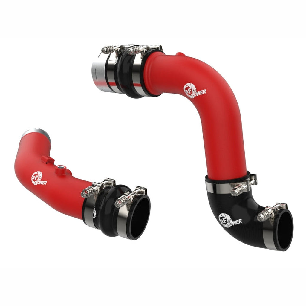 aFe BladeRunner Aluminum Hot & Cold Charge Pipe Kit - Red, 6.7L V8 | 2023-2025 Ford F250 Super Duty