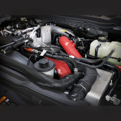 aFe BladeRunner Aluminum Hot & Cold Charge Pipe Kit - Red, 6.7L V8 | 2023-2025 Ford F250 Super Duty