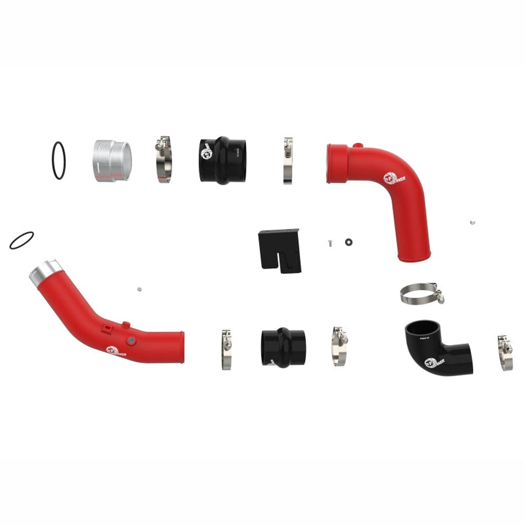 aFe BladeRunner Aluminum Hot & Cold Charge Pipe Kit - Red, 6.7L V8 | 2023-2025 Ford F250 Super Duty