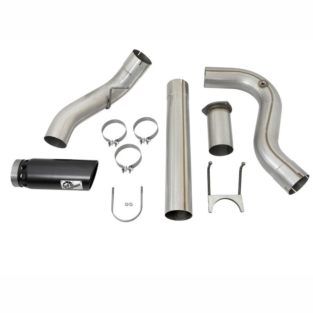 aFe ATLAS DPF-Back Aluminized Steel Exhaust System - 5 in, Black Tip | 2017-2022 Ford F250 Super Duty