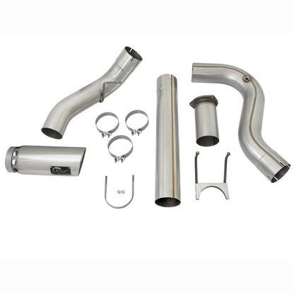 aFe ATLAS DPF-Back Aluminized Steel Exhaust System - 5 in, Polished Tip | 2017-2022 Ford F250 Super Duty