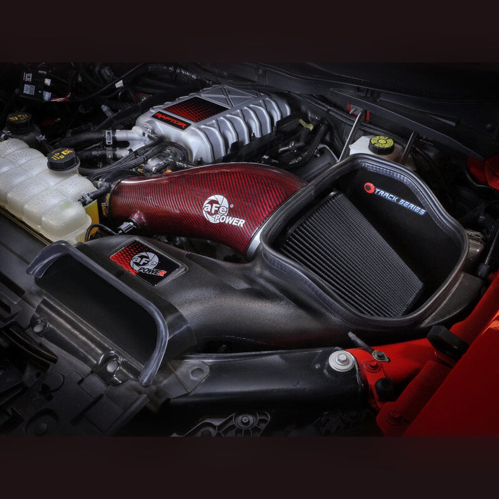 aFe Track Series Carbon Fiber Cold Air Intake - Red | 2023-2025 Ford F150 Raptor R