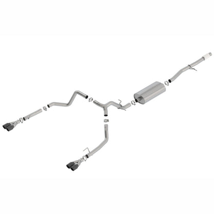 Borla Touring Cat-Back Exhaust System - Quad Black Chrome Round Tips | 2019-2025 GMC Sierra 1500