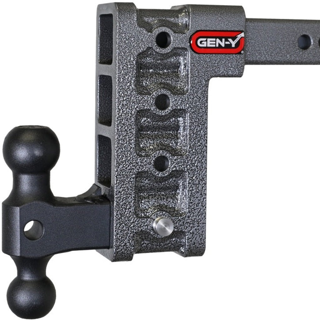 GEN-Y Mega Duty 2in Shank 7.5in Drop Adjustable Hitch with Dual-Ball Mount