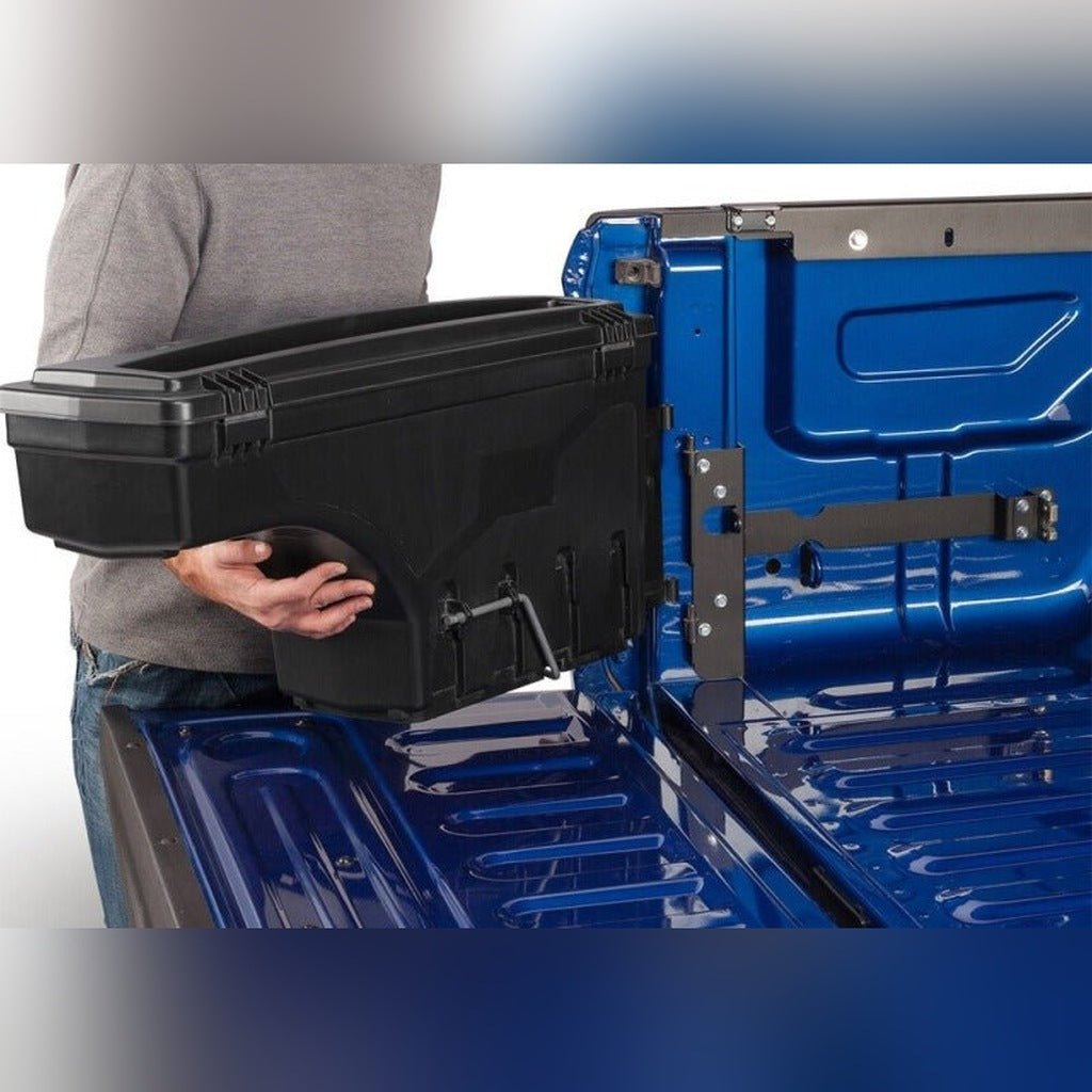 UnderCover Swing Case Driver Side Truck Bed Storage Box - Black Smooth | 1999-2006 GMC Sierra 1500 - Stateside Performance - Truck Boxes & Storage - Undercover - UnderCover Swing Case Driver Side Truck Bed Storage Box - Black Smooth | 1999-2006 GMC Sierra 1500