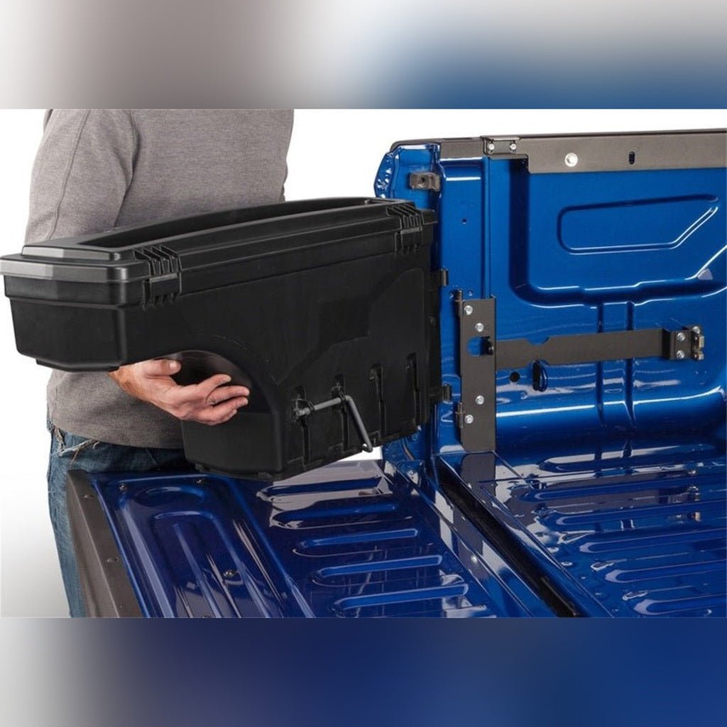 UnderCover Swing Case Driver Side Truck Bed Storage Box - Black Smooth | 2019-2026 Chevy Silverado 1500 - Stateside Performance - Truck Boxes & Storage - Undercover - UnderCover Swing Case Driver Side Truck Bed Storage Box - Black Smooth | 2019-2026 Chevy Silverado 1500