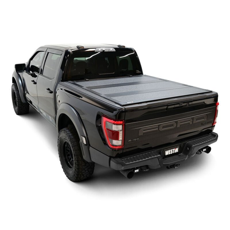 Westin 5ft 7in Hard Tri - Fold Tonneau Cover - Black | 2015 - 2020 Ford F150 - Stateside Performance - Tonneau Covers - Hard Fold - Westin - Westin 5ft 7in Hard Tri - Fold Tonneau Cover - Black | 2015 - 2020 Ford F150