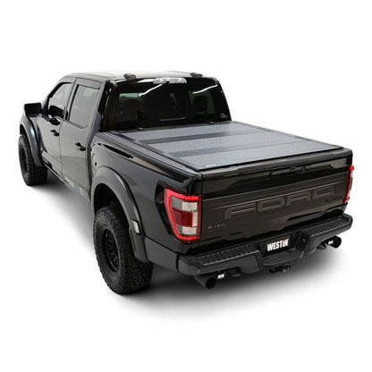 Westin 5ft 7in Hard Tri - Fold Tonneau Cover - Black | 2015 - 2020 Ford F150 - Stateside Performance - Tonneau Covers - Hard Fold - Westin - Westin 5ft 7in Hard Tri - Fold Tonneau Cover - Black | 2015 - 2020 Ford F150