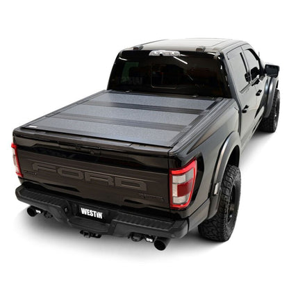 Westin 5ft 7in Hard Tri-Fold Tonneau Cover - Black | 2021-2026 Ford F150 - Stateside Performance - Tonneau Covers - Hard Fold - Westin - Westin 5ft 7in Hard Tri-Fold Tonneau Cover - Black | 2021-2026 Ford F150