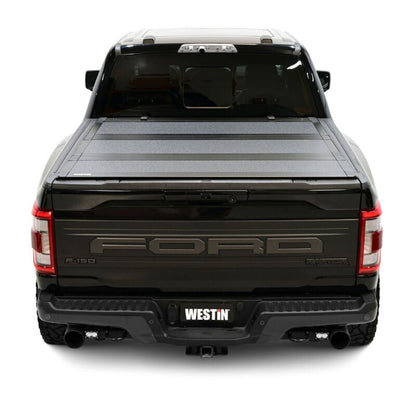 Westin 5ft 7in Hard Tri-Fold Tonneau Cover - Black | 2022-2025 Ford F150 Lightning - Stateside Performance - Tonneau Covers - Hard Fold - Westin - Westin 5ft 7in Hard Tri-Fold Tonneau Cover - Black | 2022-2025 Ford F150 Lightning