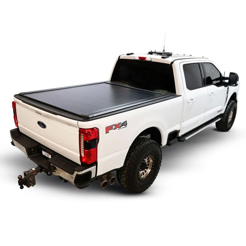 Westin Manual Retractable Bed Cover - 6 ft 10 in Bed - Black | 2017-2022 Ford F250 Super Duty - Stateside Performance - Tonneau Covers - Roll Up - Westin - Westin Manual Retractable Bed Cover - 6 ft 10 in Bed - Black | 2017-2022 Ford F250 Super Duty