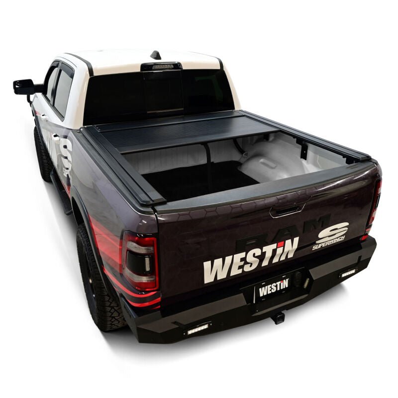 Westin Manual Retractable Bed Cover - Black, 5 ft 7 in Bed, w/o RamBox | 2019-2026 Ram 1500 - Stateside Performance - Tonneau Covers - Roll Up - Westin - Westin Manual Retractable Bed Cover - Black, 5 ft 7 in Bed, w/o RamBox | 2019-2026 Ram 1500