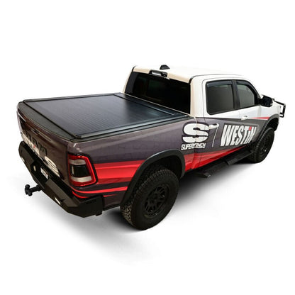 Westin Manual Retractable Bed Cover - Black, 5 ft 7 in Bed, w/o RamBox | 2019-2026 Ram 1500 - Stateside Performance - Tonneau Covers - Roll Up - Westin - Westin Manual Retractable Bed Cover - Black, 5 ft 7 in Bed, w/o RamBox | 2019-2026 Ram 1500