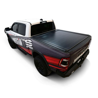 Westin Manual Retractable Bed Cover - Black, 5 ft 7 in Bed, w/o RamBox | 2019-2026 Ram 1500 - Stateside Performance - Tonneau Covers - Roll Up - Westin - Westin Manual Retractable Bed Cover - Black, 5 ft 7 in Bed, w/o RamBox | 2019-2026 Ram 1500