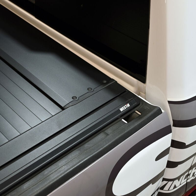 Westin Manual Retractable Bed Cover - Black, 5 ft 7 in Bed, w/o RamBox | 2019-2026 Ram 1500 - Stateside Performance - Tonneau Covers - Roll Up - Westin - Westin Manual Retractable Bed Cover - Black, 5 ft 7 in Bed, w/o RamBox | 2019-2026 Ram 1500