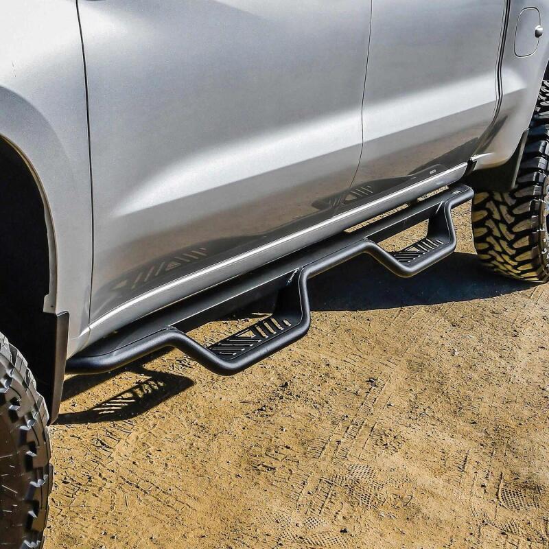 Westin Outlaw Nerf Step Bars Crew Cab - Textured Black | 2019-2026 Chevy Silverado 1500 - Stateside Performance - Nerf Bars - Westin - Westin Outlaw Nerf Step Bars Crew Cab - Textured Black | 2019-2026 Chevy Silverado 1500